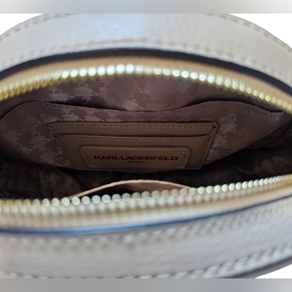 Karl Lagerfeld Paris Maybelle Round Crossbody Bag In Color Shell, New With Tags - Picture 8 of 10